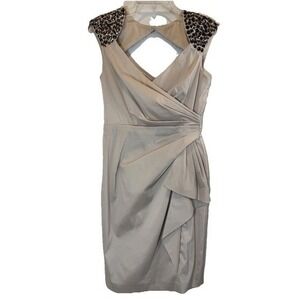 Maggy London Formal Dress Glam Quiet Luxury Beaded Wedding Cocktail Party Size 6